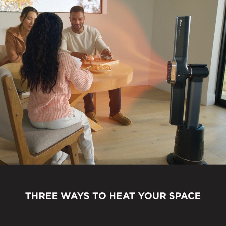 Lifestyle image of Shark TurboBlade Hot+Cool with 3 ways to heat your space