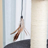 Close up of feathered toy