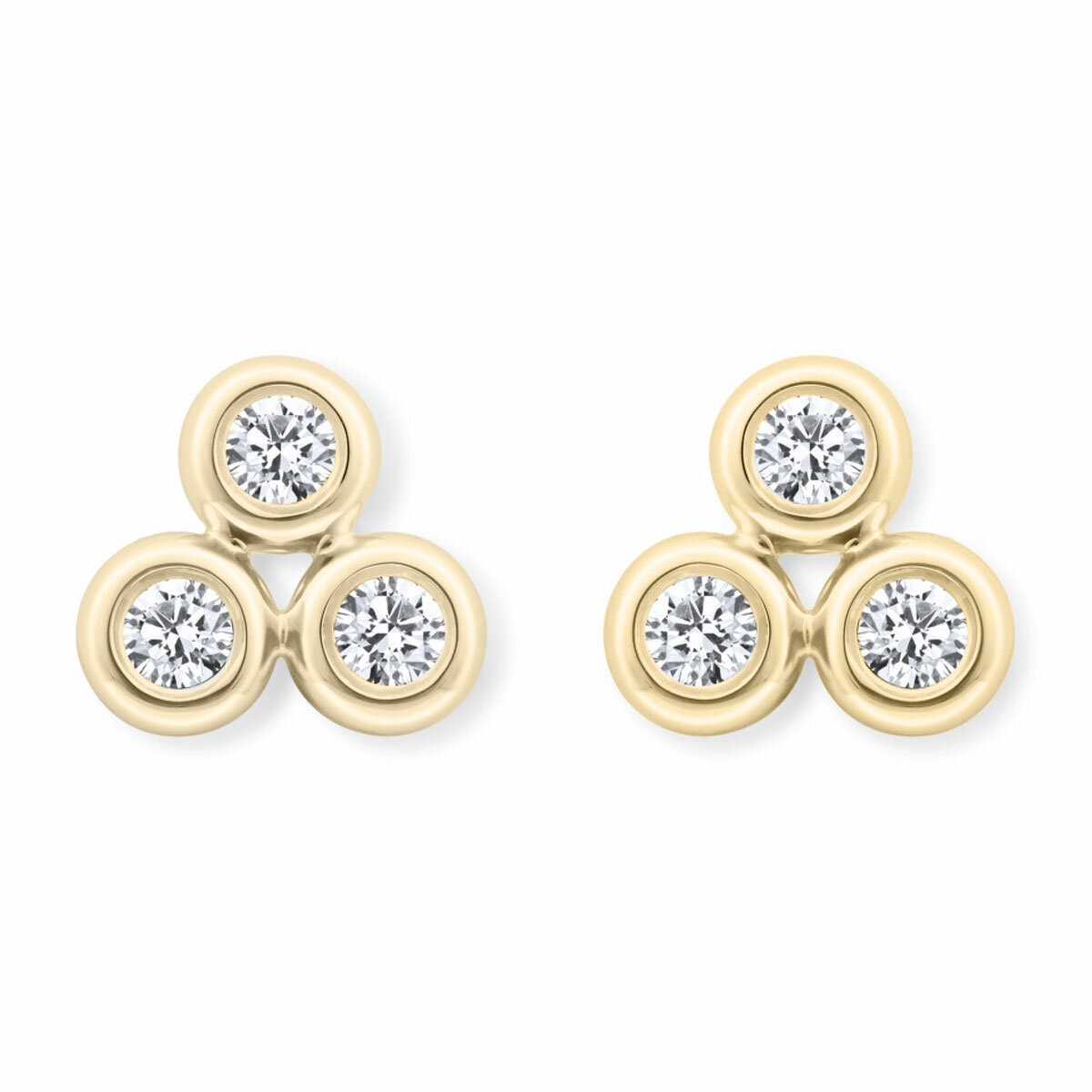 0.25ctw Round Brilliant Cut Diamond Earrings, 18ct Yellow Gold