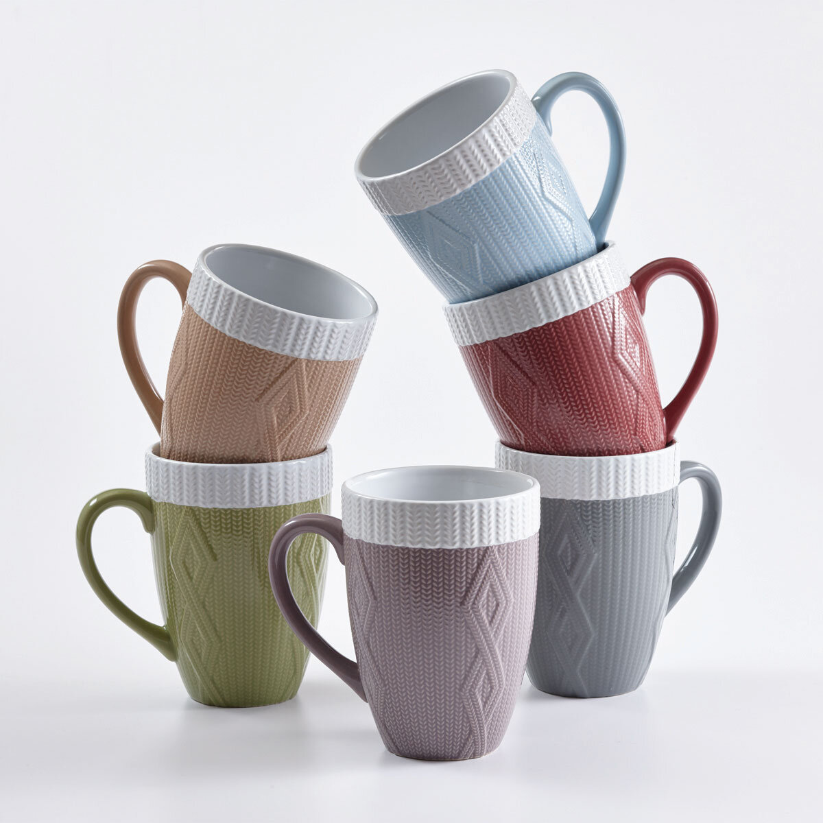 Sweater Style 6 Piece Jumbo Mugs 