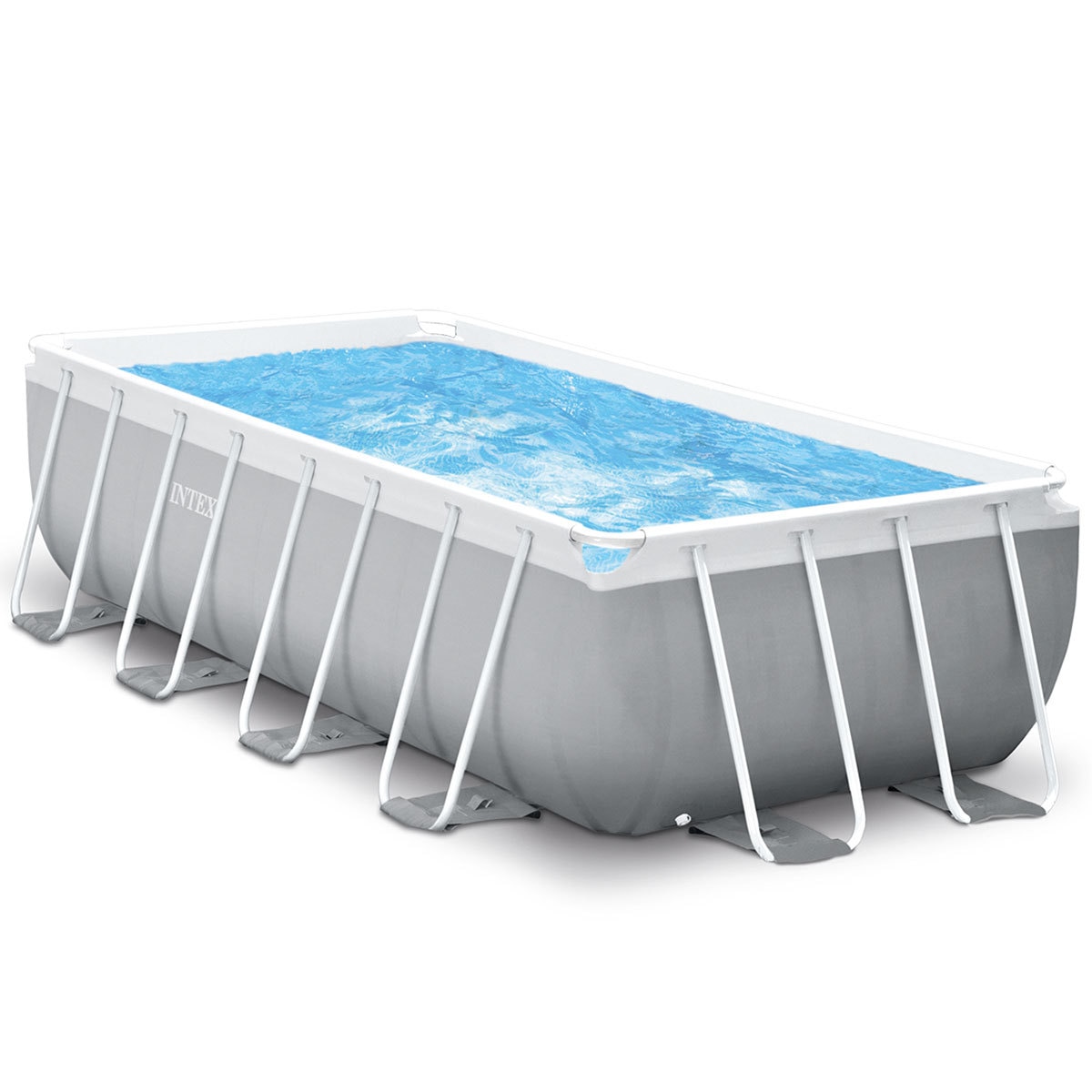 Intex 13ft 1.5" (4m) Rectangular Prism Frame Pool with Filter Pump and Ladder