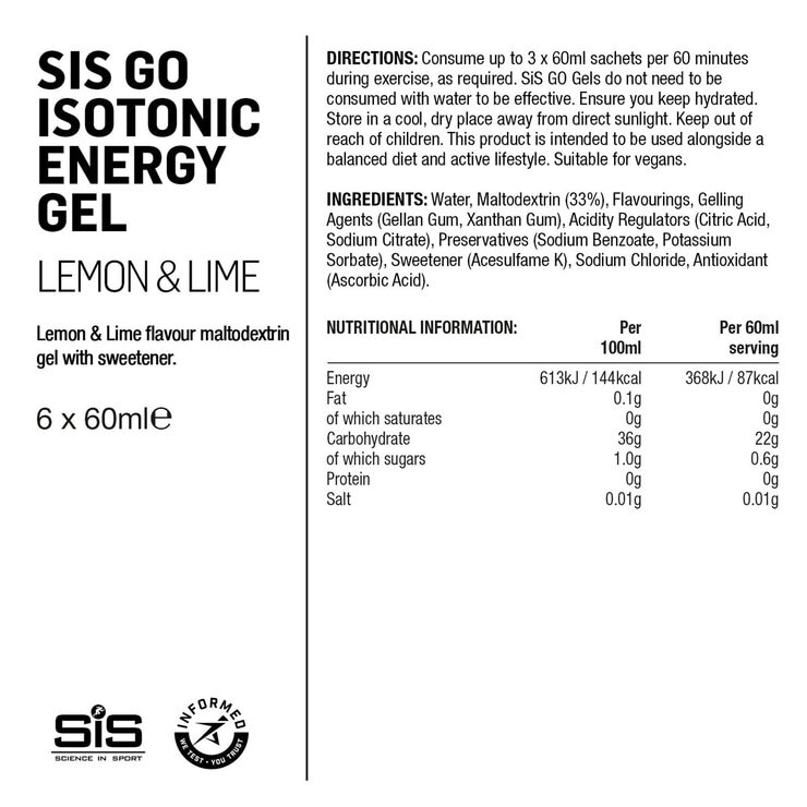 SIS Gel Go Isotonic Energy Variety Pack, 60ml x 6 x 4 packs