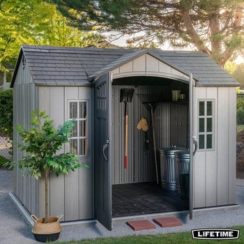 Lifetime 10ft x 8ft (3 x 2.4 m) Outdoor Storage Shed - Model 60334U