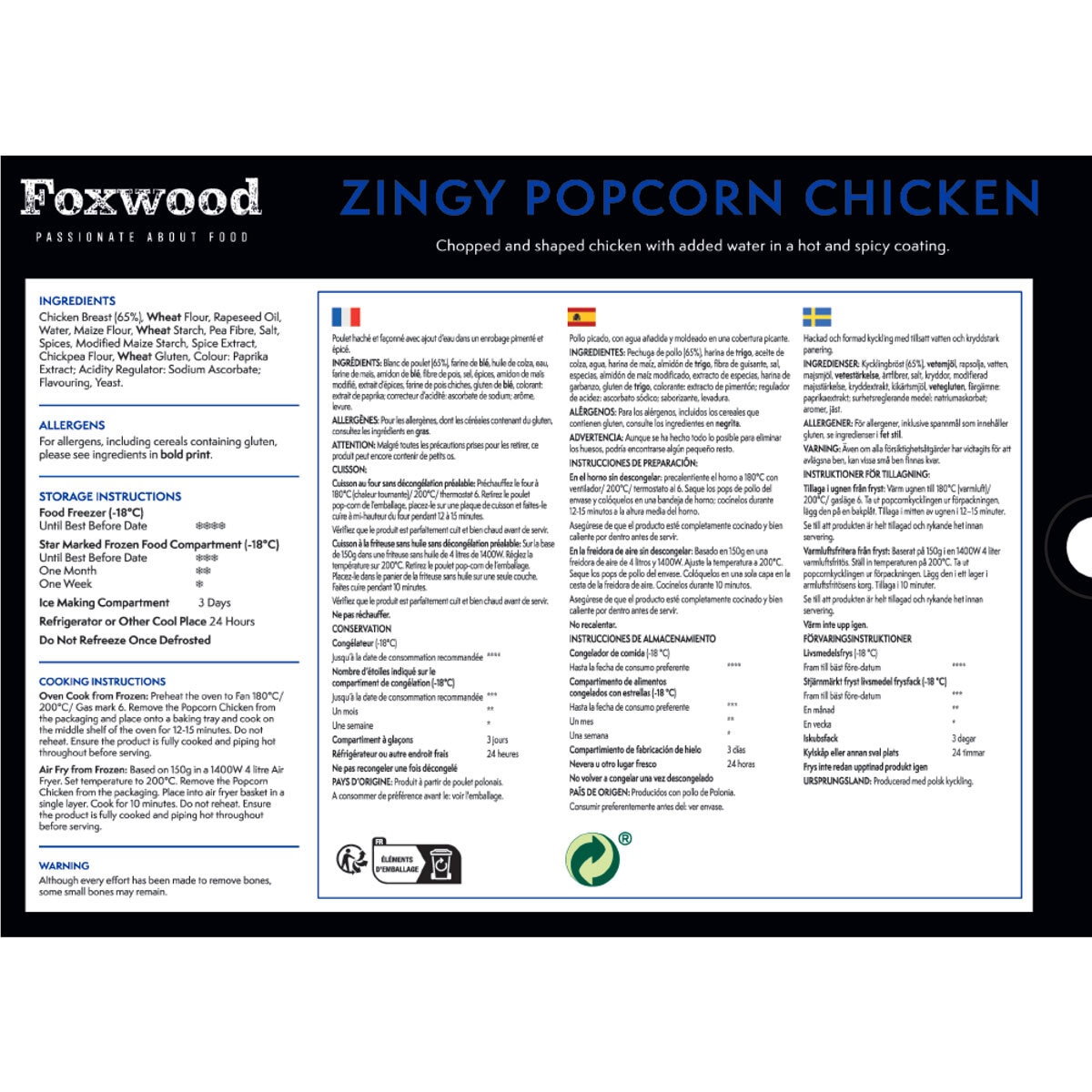 Foxwood Popcorn Chicken, 2kg