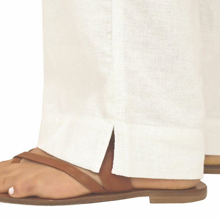 Briggs Ladies Linen Pant in White