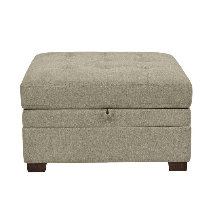 Thomasville Tisdale Beige Fabric Storage Ottoman