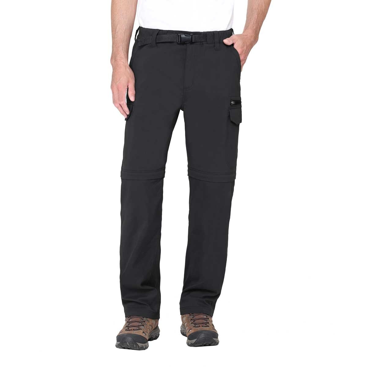 BC Clothing Men's Convertible Pant in Black, Extra Extra Large Long