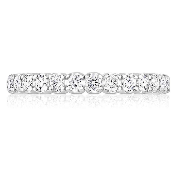 1.00ctw Round Brilliant Cut Claw Set Diamond Eternity Ring, 18ct White Gold