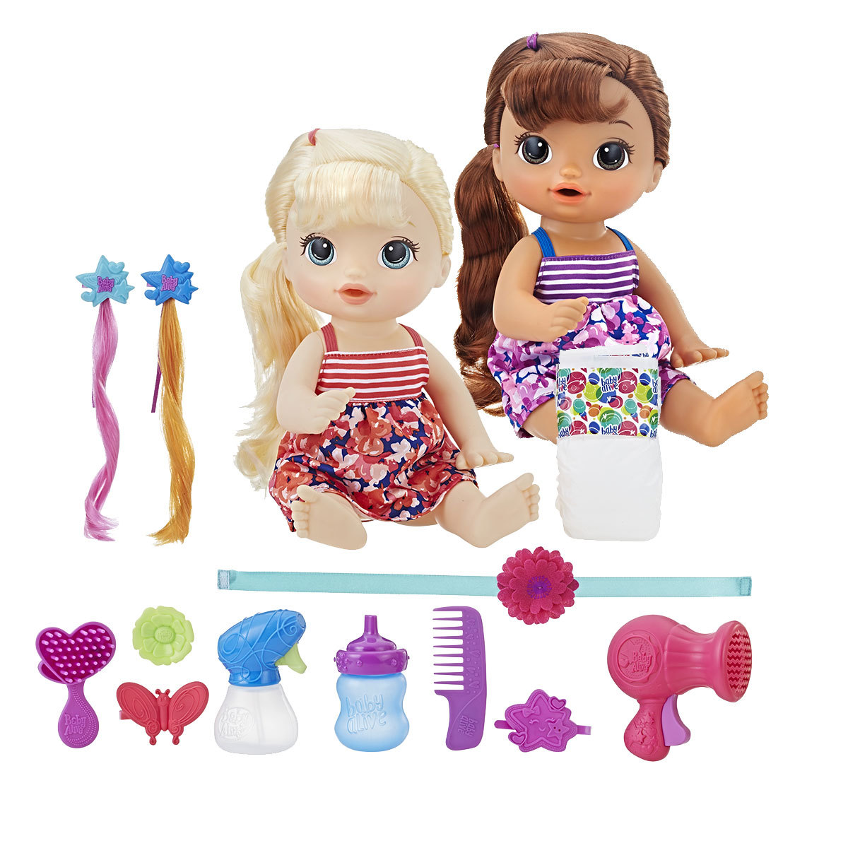 Image of Flowers hairstyle for Baby Alive