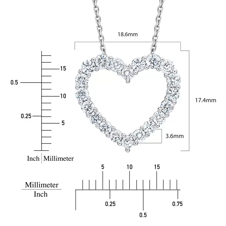 1.00ctw Open Heart Diamond Pendant