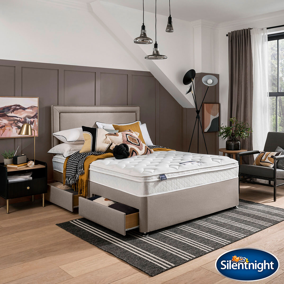 Silentnight Miracoil Memory Cushion Top Mattress Divan