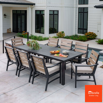 SunVilla Brookwood 9 Piece Cushioned Patio Dining Set + Cover