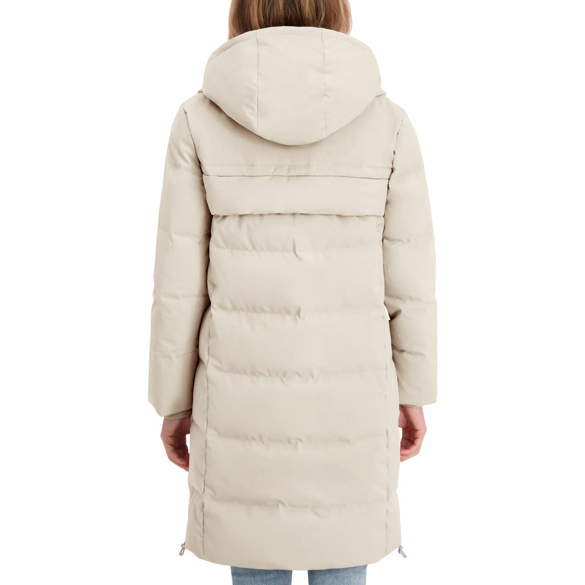 DKNY Women's Long Down Coat with Hood