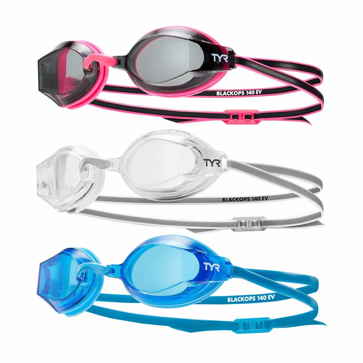 TYR Sports Junior Goggles - Black & Pink, White and Blue TYR Sports Junior Goggles - Black & Pink, White and Blue