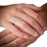 1.00ctw Round Brilliant Cut Diamond Halo Ring,14ct White Gold