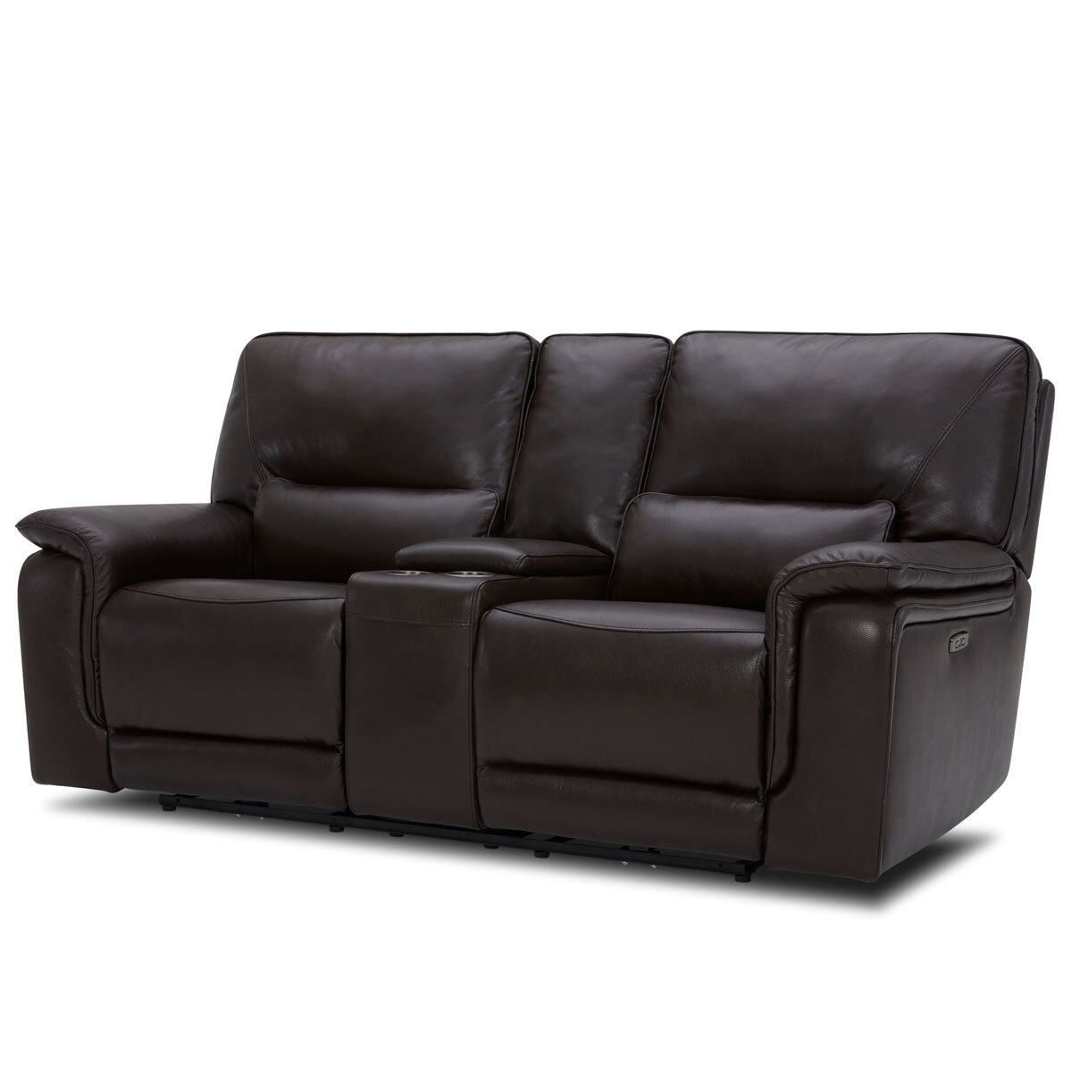 Gilman Creek Maxwell Brown Leather Power Recliner 2 Seater Sofa With Power Headrests