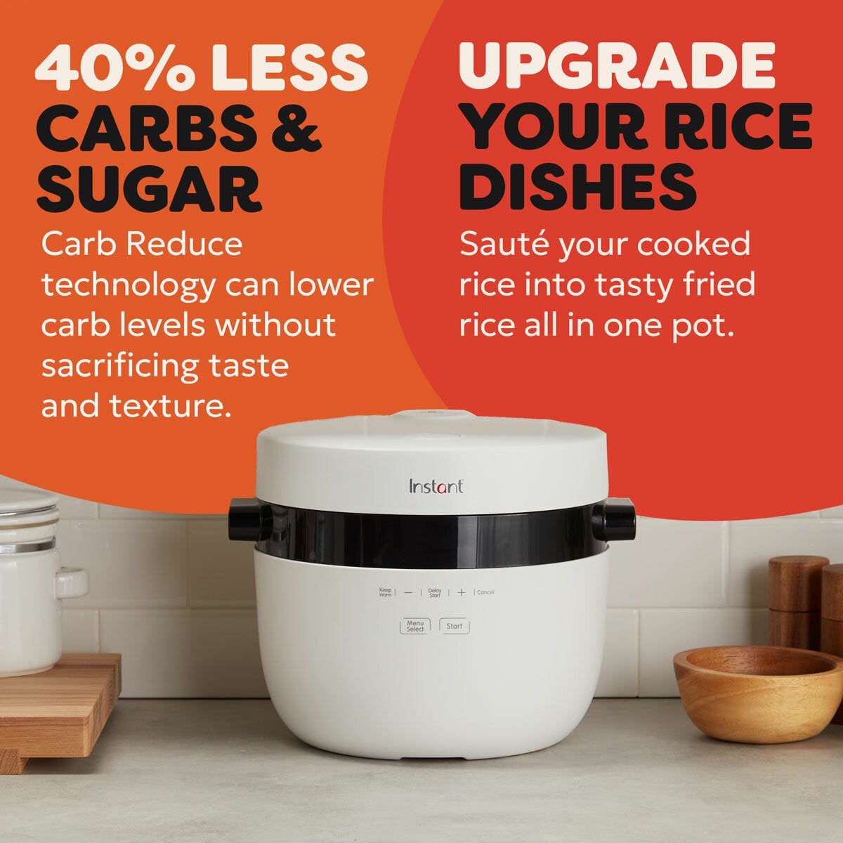 Lifestyle image of the rice cooker and steamer Lifestyle image of the rice cooker and steamer