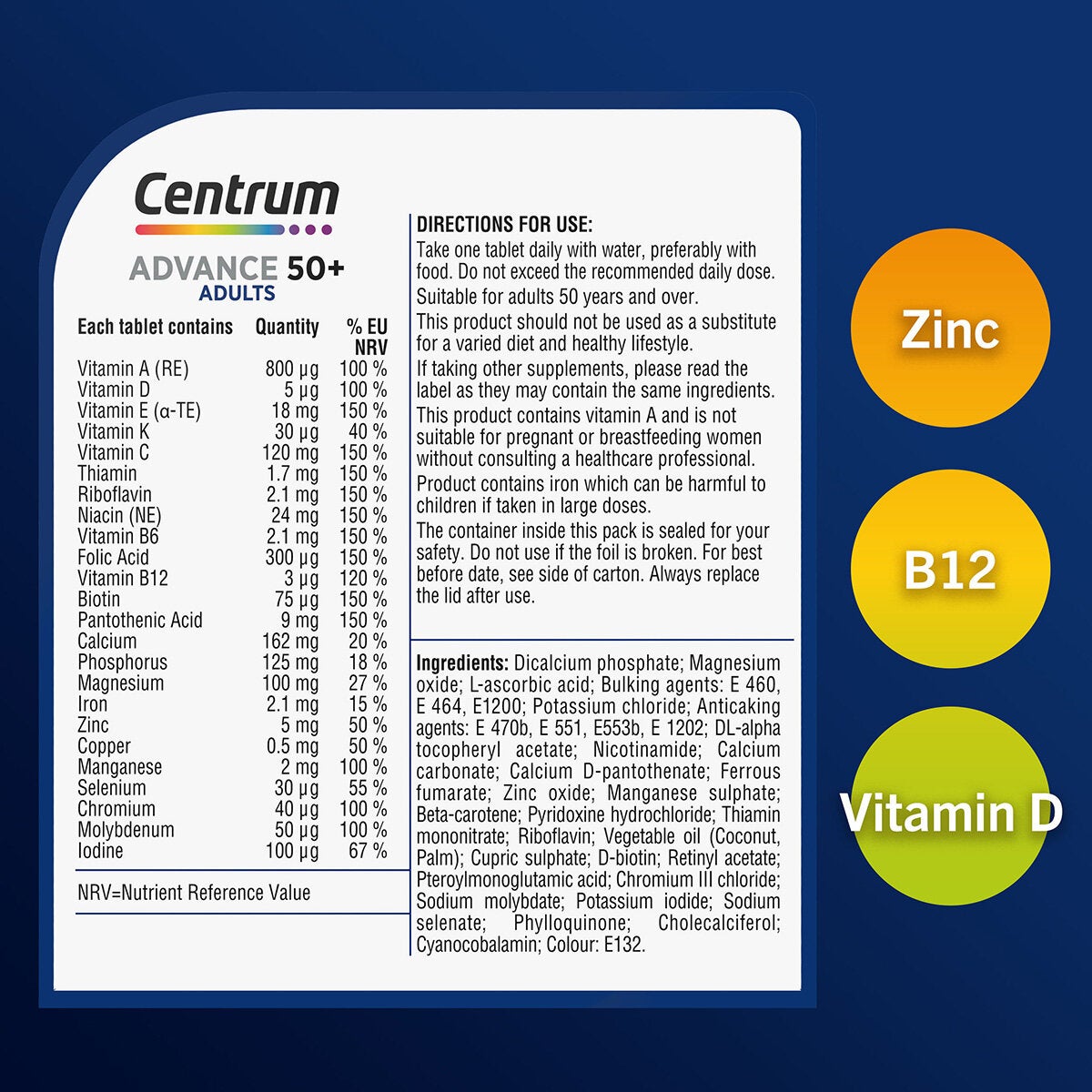 Table of Contents, Directions for Use and Ingredients Table of Contents, Directions for Use and Ingredients