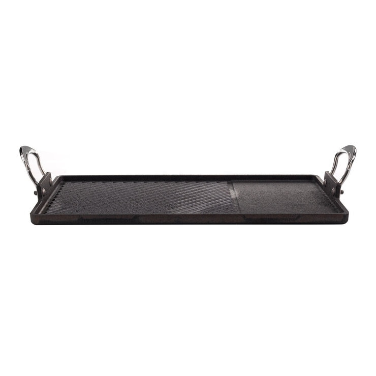 Samuel Groves Britania Cast Iron Double Burner Griddle, 45 x 25 cm