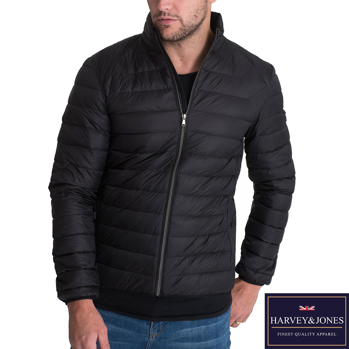 Harvey & Jones Jack Men's Ultra Lightweight Down Jacket in 2 Colours ...