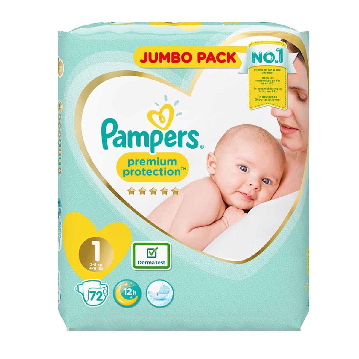 Pampers Premium Protection Nappies Size 1, 154 x 72 Jumbo Packs Costco UK