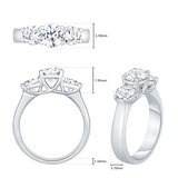 2.00ctw Round Brilliant Cut Diamond 3 Stone Ring, Platinum