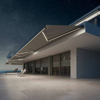 Olympus LED Awnings Athena Outdoor Patio Awning up to 3.5m Projection, Fully Installed