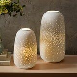 Evergreen LED Porcelain Lantern, 2 Piece Set in White