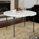 Lifetime 48" (4ft) Round Fold in Half Commercial Table in White Graphite