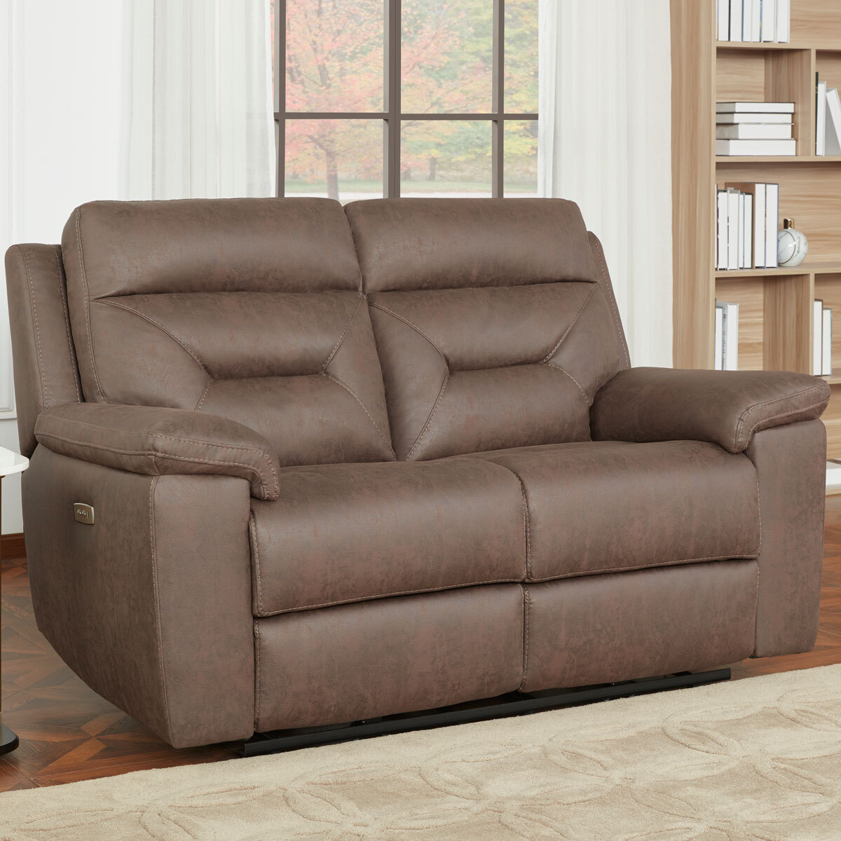 Gilman Creek Justin Brown Fabric Power Reclining 2 Seater Sofa