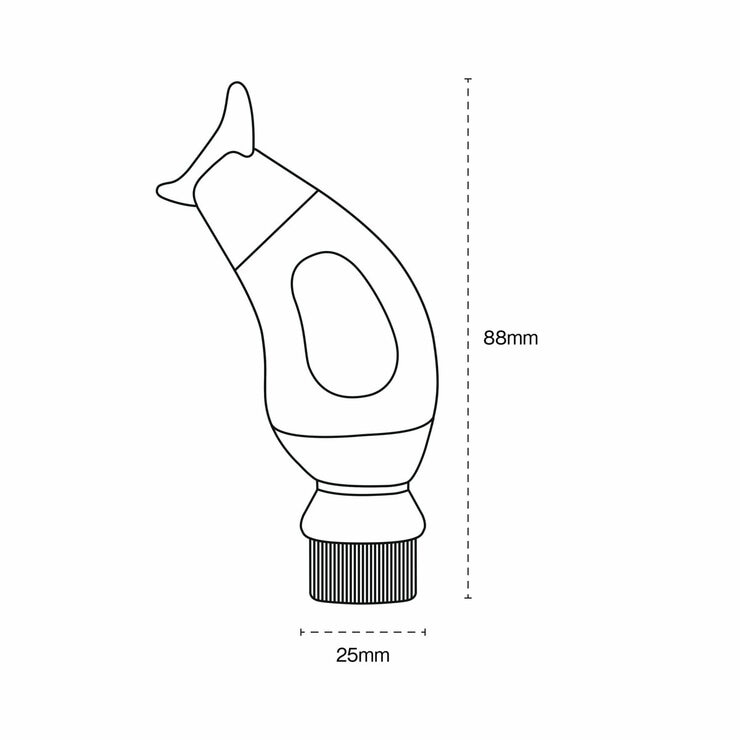 Studio image of the dimensions of the boot buddy