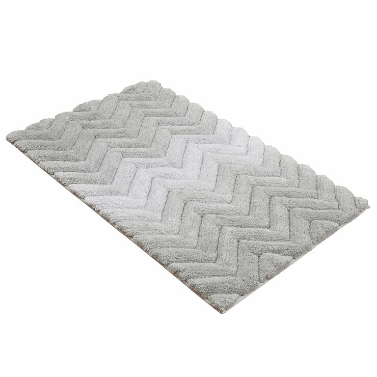 Riviera Home Chevron Grey Ombre Bath Mat, 55 x 91 cm