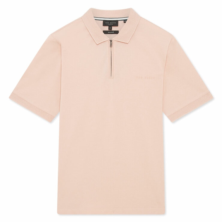 Ted Baker Men's Cyrile Zip Polo Shirt in Rose