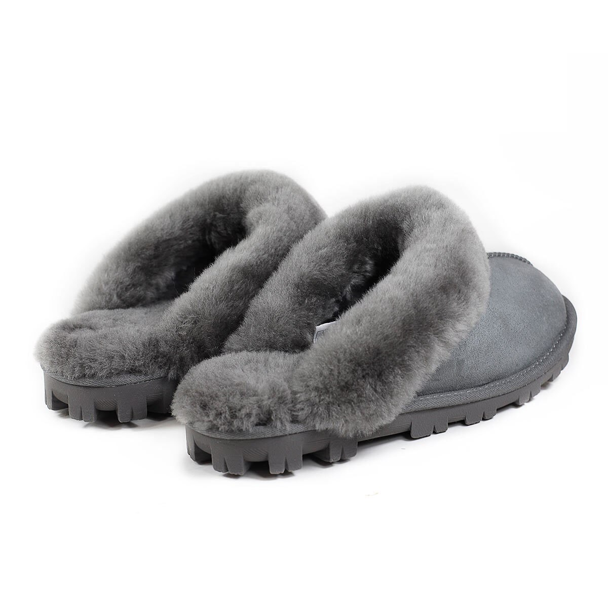 Kirkland Signature Women's Shearling Slippers in Grey, Size 5 Costco UK