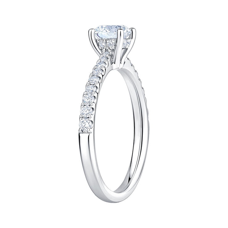 1.00ctw Round Brilliant Cut Diamond Ring, Platinum