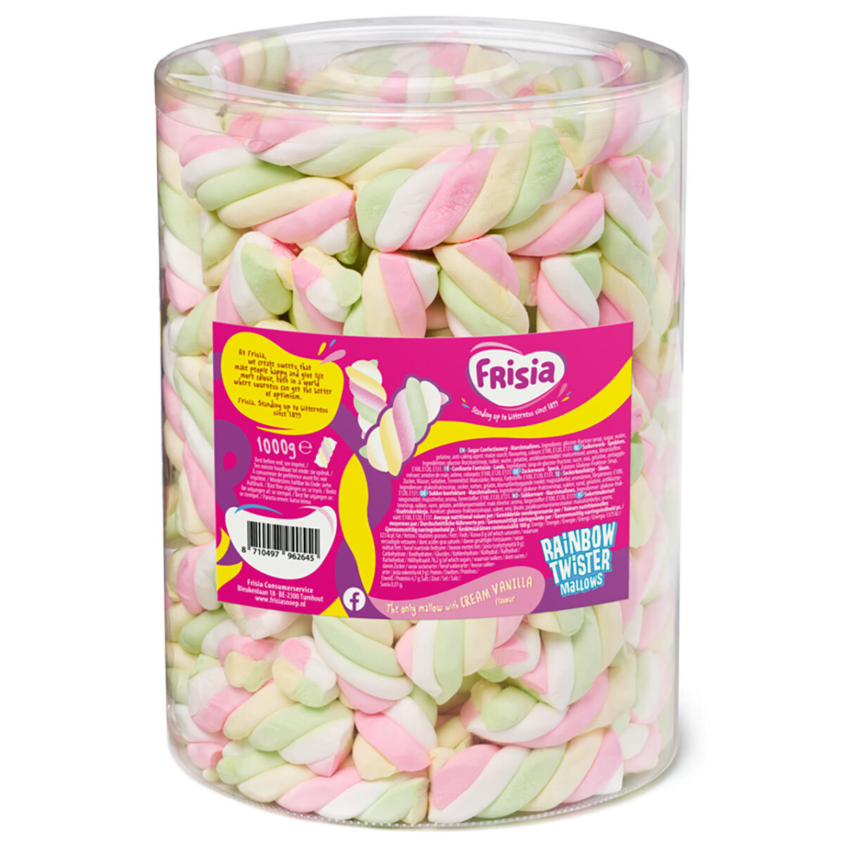 Frisia Rainbow Twister Mallows Drum, 1kg