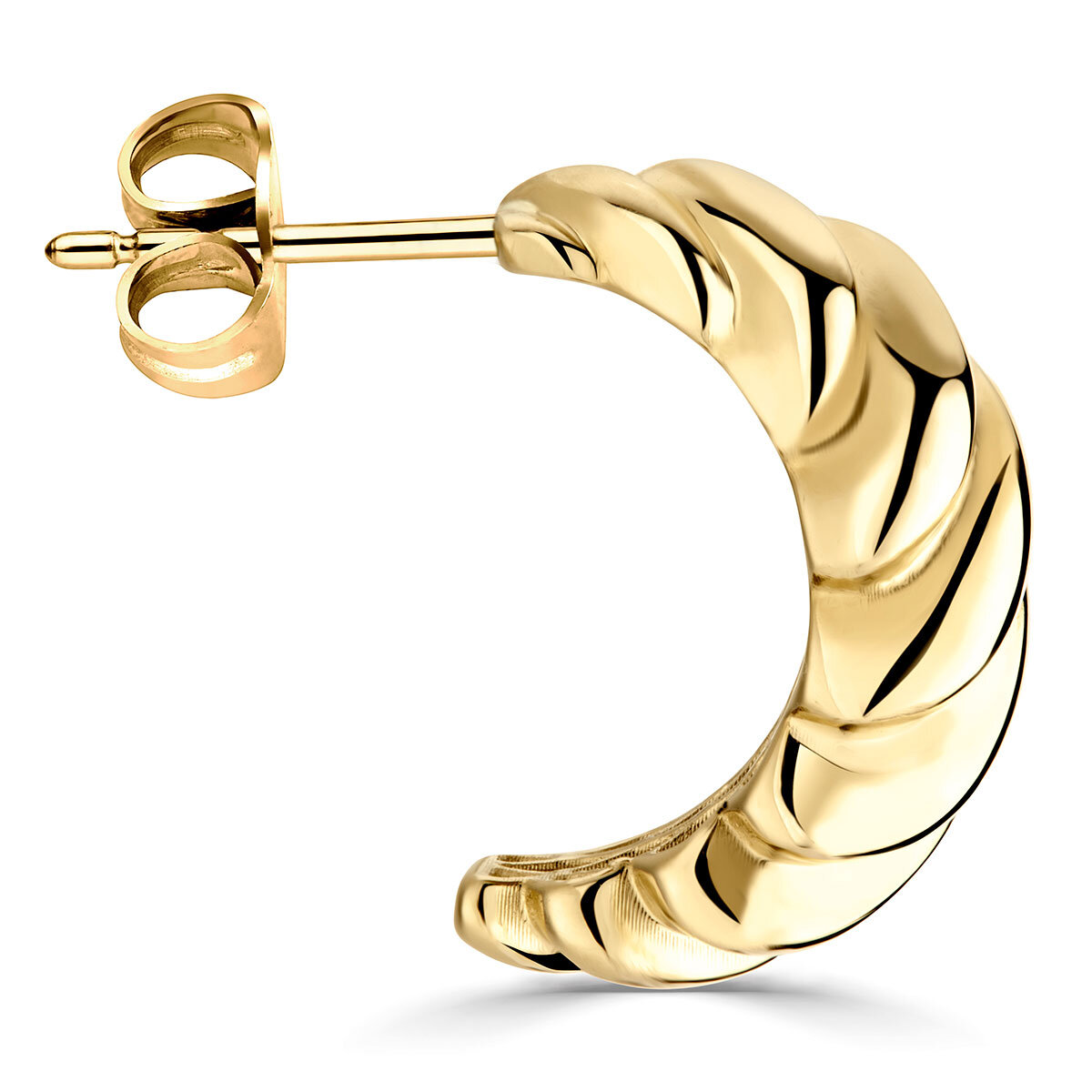 14ct Yellow Gold Double Hoop Link Earrings