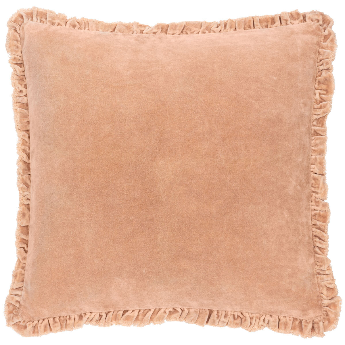 Furn Bertie Velvet Feather Fill Cushion 2 Pack in Cashew, 45 x 45 cm