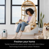 Lifestyle image of Shark NeverChange5 Air Purifier Compact Pro tackling household odours