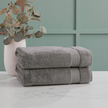 Grandeur 100% Hygro Cotton Hand Towel, Grey 2 Pack