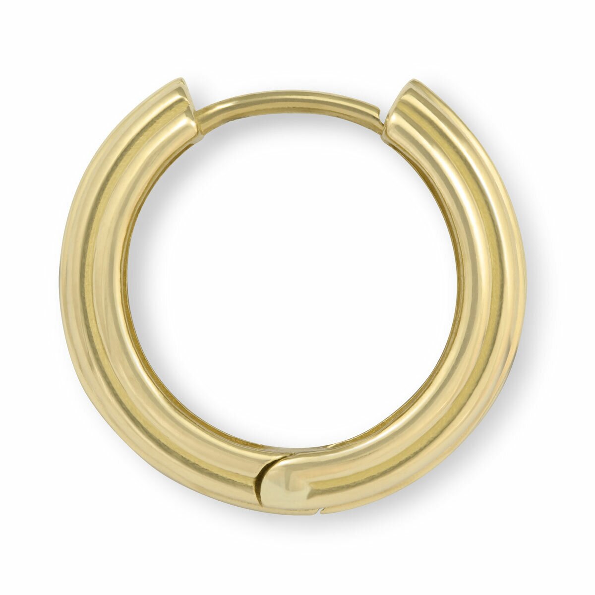 14ct Yellow Gold Fluted Textured Hoop Earrings