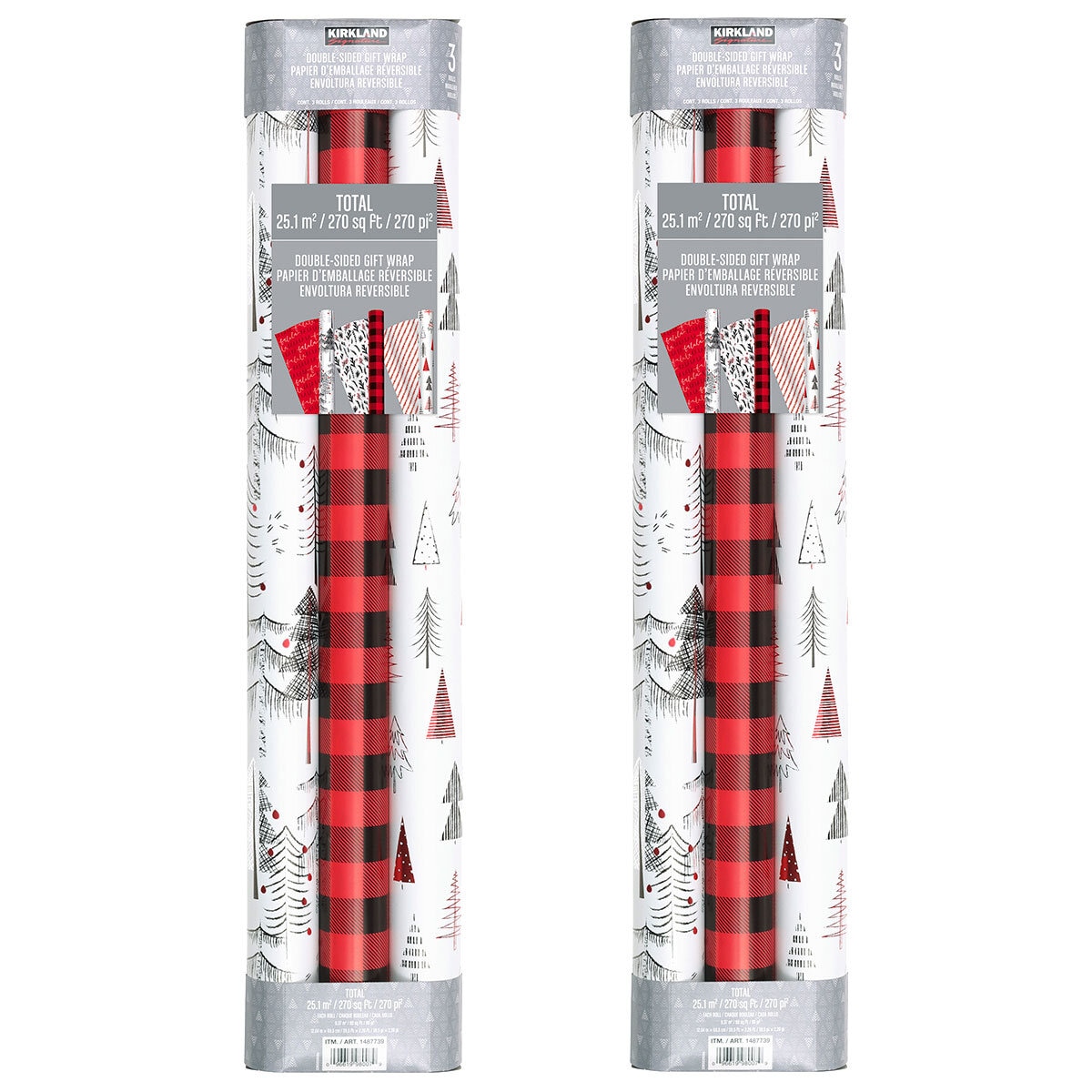 Buy KS Red White Black Wrapping Paper 2 Pack Image at Costco.co.uk