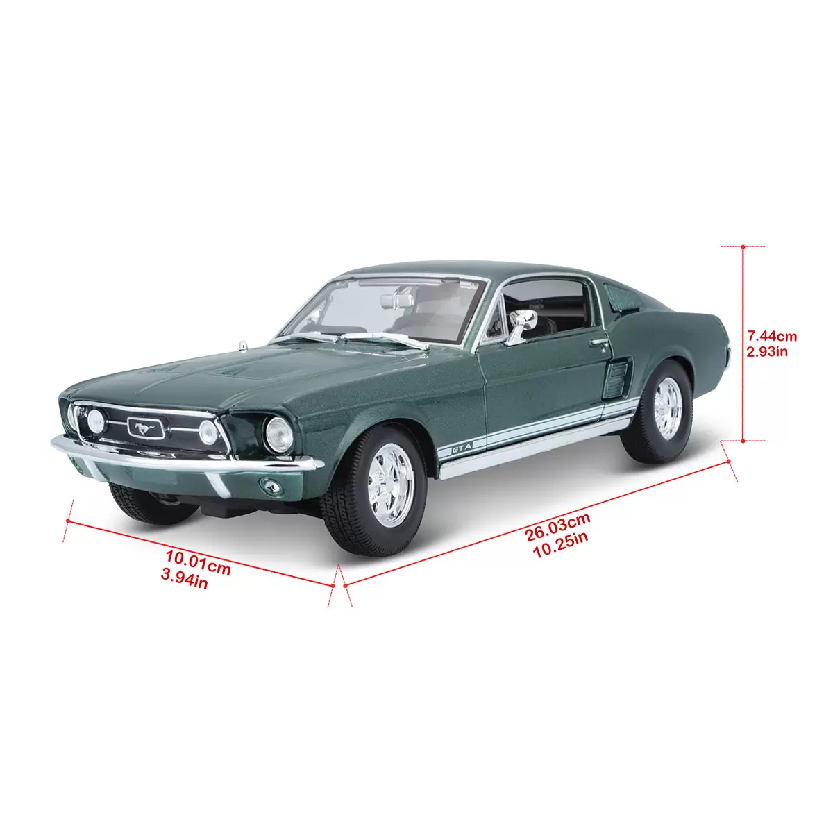 Maisto 1:18 Scale Highly Detailed Die Cast Vehicles: 2020 Mustang Shelby GT500 & 1967 Ford Mustang GTA Fastback - 2 Pack (3+ Years)