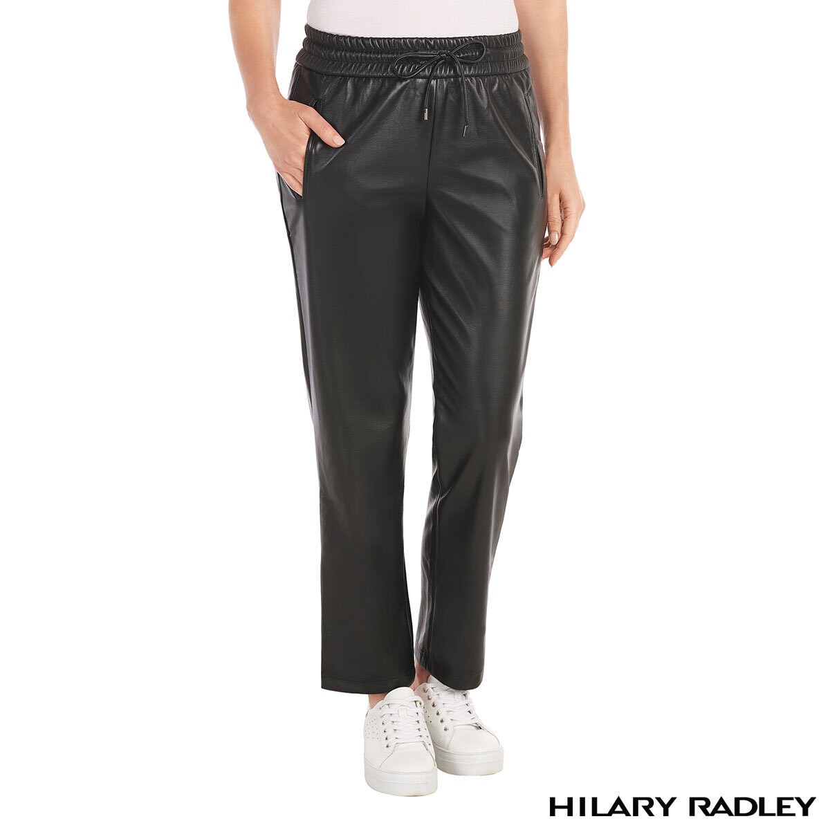 Hilary Radley Faux Leather Pant in Black - Large