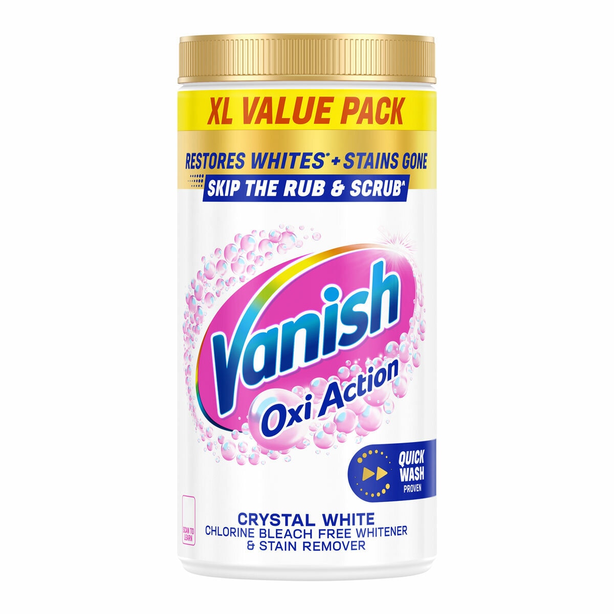 Vanish Gold Oxi Action Powder Crystal White, 1.9kg Vanish Gold Oxi Action Powder Crystal White, 1.9kg