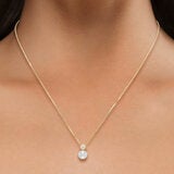 8-8.5mm Freshwater White Pearl & 0.07ct Diamond Pendant, 14ct Yellow Gold 8-8.5mm Freshwater White Pearl & 0.07ct Diamond Pendant, 14ct Yellow Gold