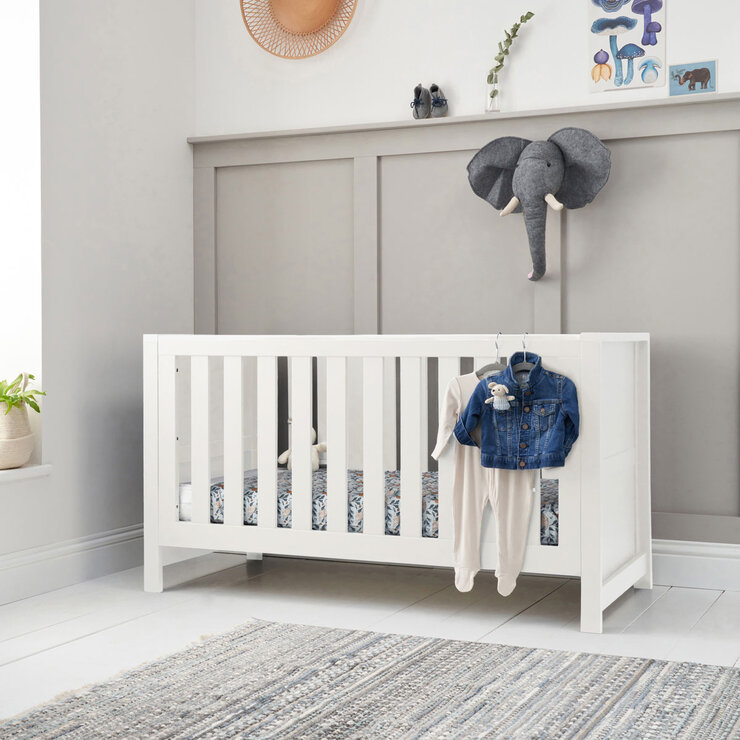 Tutti Bambini Tivoli 4 Piece Nursery Set with Sprung Mattress, White Tutti Bambini Tivoli 4 Piece Nursery Set with Sprung Mattress, White