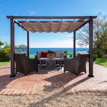 Paragon Modena 12ft x 12ft (3.6 x 3.6m) Aluminium Pergola with Canopy