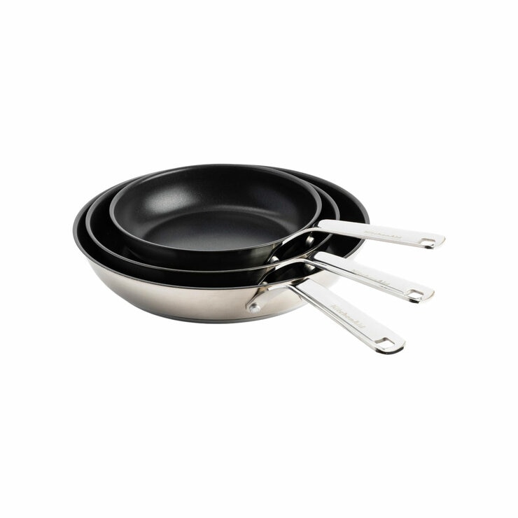 KitchenAid Stainless Steel Fry Pan, 3 Piece Set
