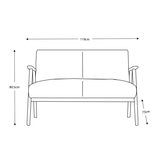Gallery Neyland Brown Leather 2 Seater Sofa